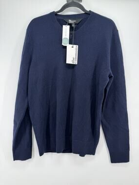 The Commons Men's Medium Blue 100% Cashmere V Neck Sweater NWT